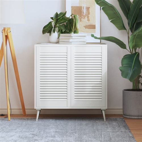 vidaXL Portes à persiennes 2 pcs Bois de pin massif Blanc 69x39,4 cm