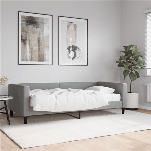 VIDAXL - Canapé-lit avec matelas - 90x190 cm - Gris clair - Image 2