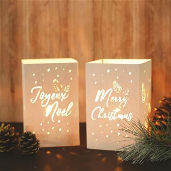 Photophore papier Joyeux Noel