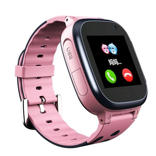 Non Communiqué Rose Montre Connectée Enfant Sos Appel Voix Chat Positionnement Sécurité Waterproof Yonis