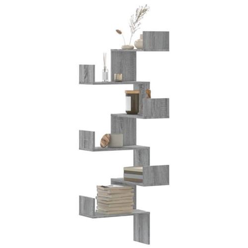 VIDAXL - Etagère d'angle murale - 45x45x147cm - Gris - Image 2
