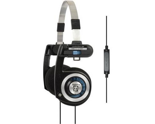 KOSS PORTA PRO mic Casque supra-auriculaire supra-aural serre-tête léger, micro-casque, limitation de volume noir, argent