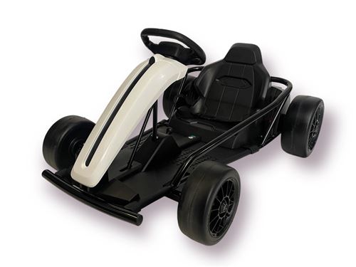 Drift scooter kart 700 watts, pneus en caoutchouc souple à l'avant, pneus en caoutchouc dur à l'arrière,blanc,Blakhole