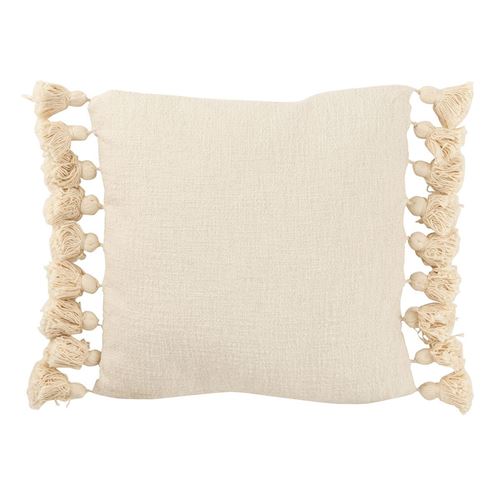 Non Communiqué Beige Coussin Déco Pompons "Bella" 48X48cm