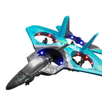 Avion Télécommandé LED En Mousse EVA – Planeur Stabilisé, 24 Min De Vol – Cadeau Pour Enfant Ado Adulte – Bleu
