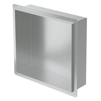 LuxeBath Niche de Douche Encastrée Murale, 30x30x10 cm, en Acier Inoxydable, Argent, sans - 1