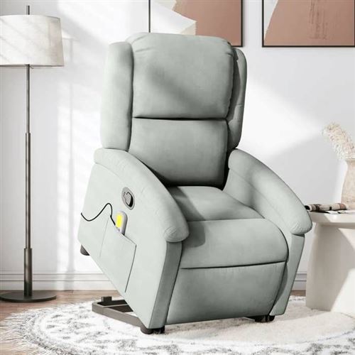 Non Communiqué Gris Vidaxl Fauteuil De Massage, Relaxation Velours Clair