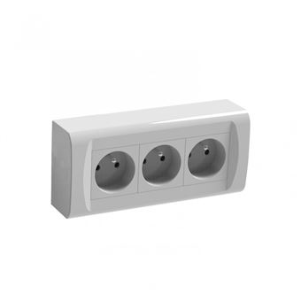 Lot De 3 Prises Murales Avec Interrupteur ON/OFF - Prise Terre 3 Broches, 125V/15A, Blanc, Conforme ETL, Neuf