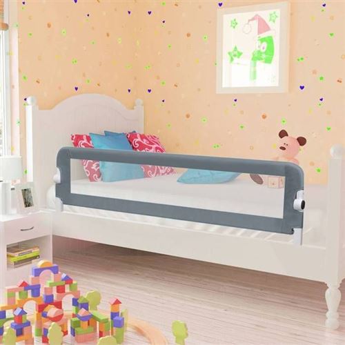 vidaXL Barrière de sécurité de lit enfant Gris 120x42 cm Polyester