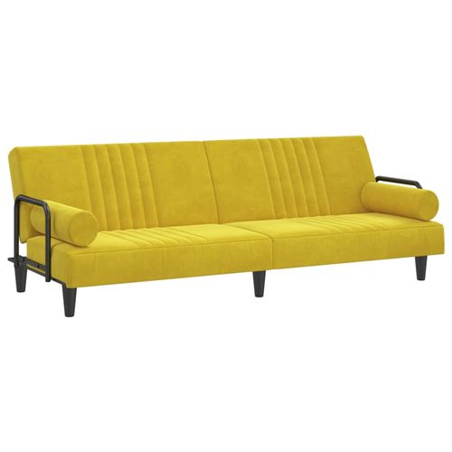 VidaXL Canapé-lit avec accoudoirs jaune velours