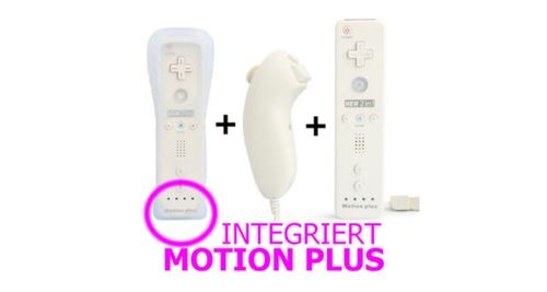 Non Communiqué Blanche Qumox Manette Wii Motion Plus Compatible + Nunchuck Pour Wii U Wii Mini
