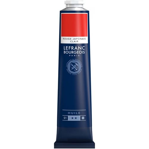 Peinture à l'huile en tube rouge japonais clair 150ml - Lefranc & Bourgeois