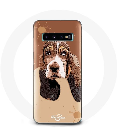 Coque pour Samsung Galaxy S10 Plus Basset Hound chien visage Maniacase