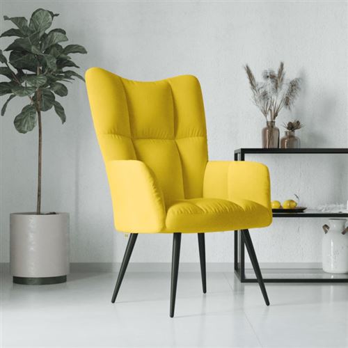 Vidaxl Jaune Chaise De Relaxation - Moutarde - Image 3