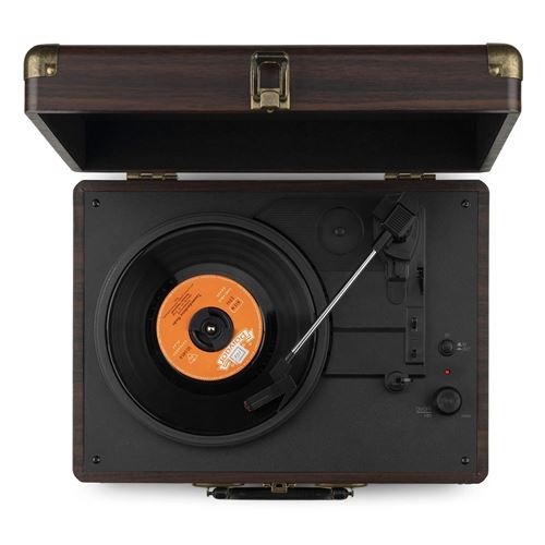 Platine Vinyle Vintage PRIXTON VC600 - Bluetooth, USB, 2 Haut-parleurs Intégrés, Design Mallette Bleue - Pour écoute Et Numérisation Vinyles