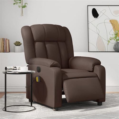 VIDAXL - Fauteuil de massage électrique - Similicuir - Marron - Image 2