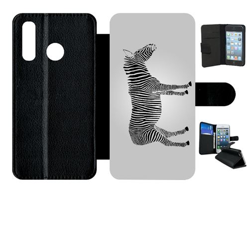 Etui My-Kase pour P30 lite - zebra - Simili-cuir Noir