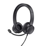 Trust Roha II Casque USB avec Micro Léger on Ear, Arceau Réglable, Microphone Flexible, Câble 1,8 m, Casque Audio PC Filaire