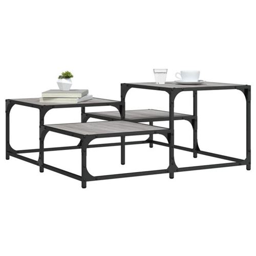 Non Communiqué Gris Vidaxl Table Basse Sonoma 87,5X87,5X40 Cm Bois D'ingénierie 837745