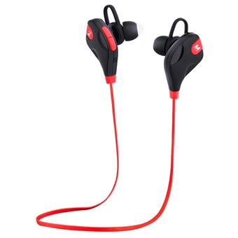 Ecouteurs Bluetooth Sans Fil Stéréo Avec Micro Et Contrôle Vocal Pour Smartphone Rouge YONIS - 1