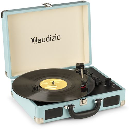 Audizio Rp114Bl Platine Vinyle Rétro Avec Haut-Parleurs Intégrés - Bleue, Lecture 33/45 & 78 Tours