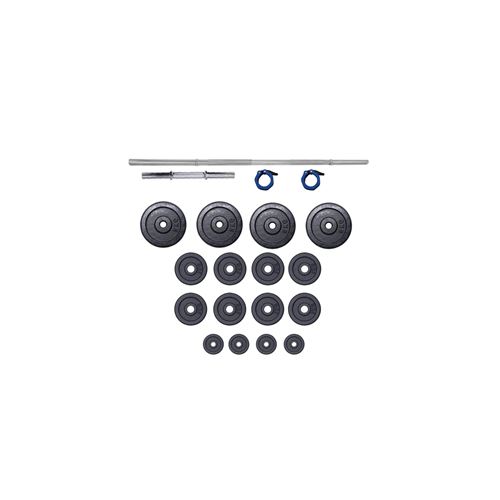 Set barres + halt&egrave;res 93 KG - FITLIFE - En acier - Tout Inclus ( barres, disques, stoppers )
