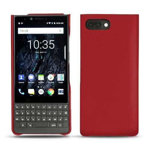 Coque cuir pour Blackberry Key2 - Coque arrière - Cuir Perpétuelle - Rouge - NOREVE