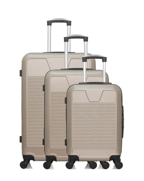 Non Communiqué Beige Set De 3 Valises Rigides Selenga