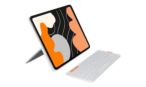 Logitech Flip Folio - Étui clavier pour iPad en Blanc Cassé - Image 3