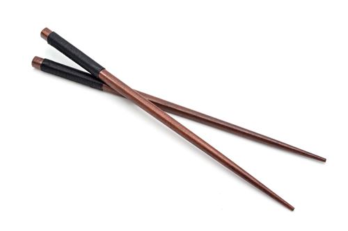 vhbw 1 Paire de baguettes - Chopsticks en bois, design anti-glissemen tsombre, marron