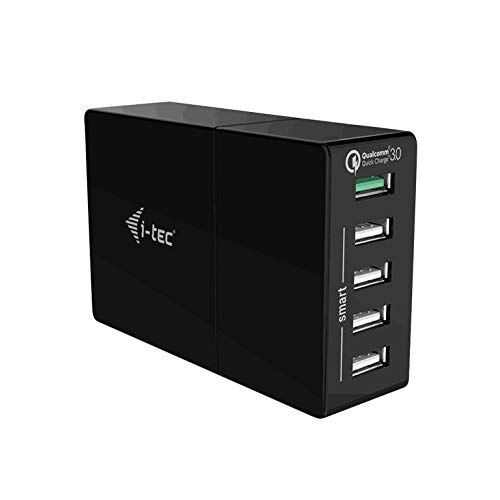 i-Tec USB Quick Charge Smart Charger - Netspanningsadapter - 52 Watt - 6.8 A - Quick Charge 3.0 - 5 uitgangsaansluitingen (USB) - zwart