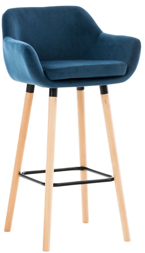 Non Communiqué Bleu Clp Tabouret De Bar Grant En Velours