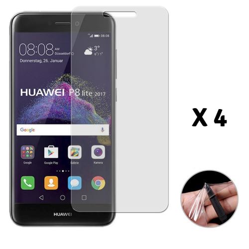 Lot de 4 Films Protection pour Huawei P8 LITE 2017 - Protecteur Ecran en Plastique Ultra Resistant Anti Rayure Ultra Mince Phonillico®