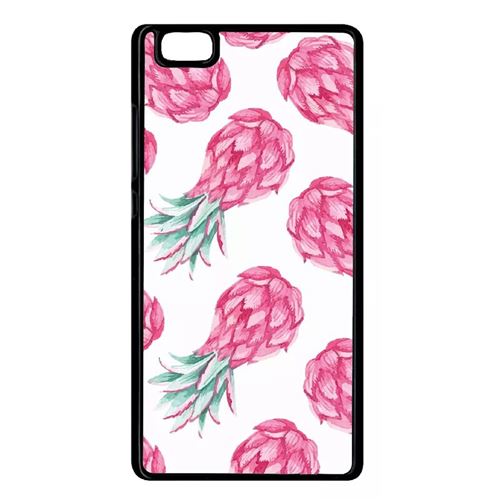Coque Huawei P8 Lite Ananas Rose Fond Blanc
