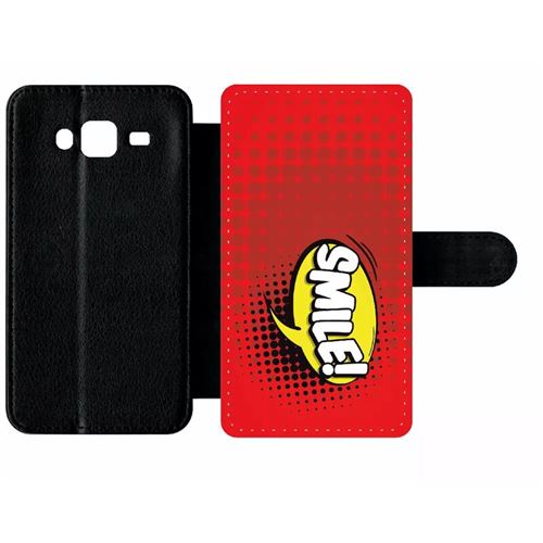 Etui À Rabat Samsung Galaxy J5 Smile Fond Rouge