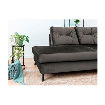 950 Sur Bobochic Canape D Angle Convertible Velours L Scandi Gris