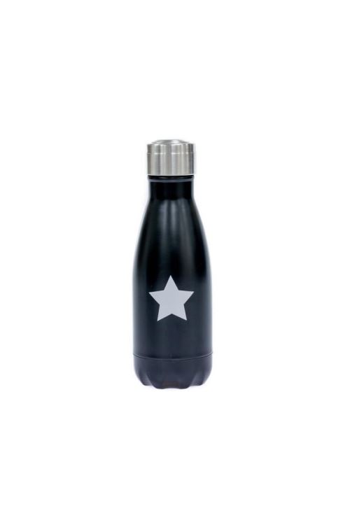 YOKO DESIGN Bouteille isotherme Star double paroi 260 ml noir étoile argentée