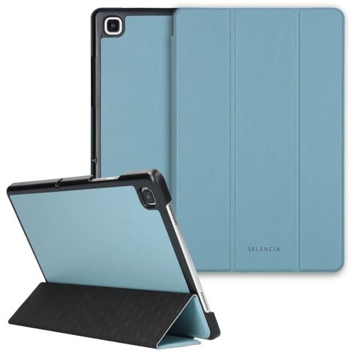 Coque en cuir vegan Nuria Trifold Book pour Samsung Galaxy Tab A7 Bleu clair Selencia