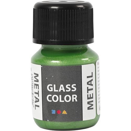 Creotime peinture pour verre et porcelaine Glass Color 30 ml vert métallique
