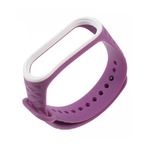 Bracelet en silicone losange bicolore doux blanc/violet pour votre Xiaomi Mi Band 3