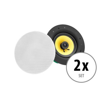 Set de 2 haut-parleurs intégrés à 2 voies Pronomic CLS-660 WH high end tissé 240 Watt - 1