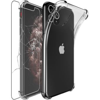 ebestStar - Coque iPhone 11 Pro Max Etui Housse Silicone SLIM Coins rebords renforcés INVISIBLE antichoc, Transparent & Film VERRE Trempé [Dimensions PRECISES Smartphone : 158 x 77.8 x 8.1mm, écran 6.5''] [NB: Lire Description] - 1