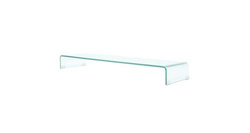 Meuble tv/ de moniteur 110 x 30 x 13 cm verre transparent