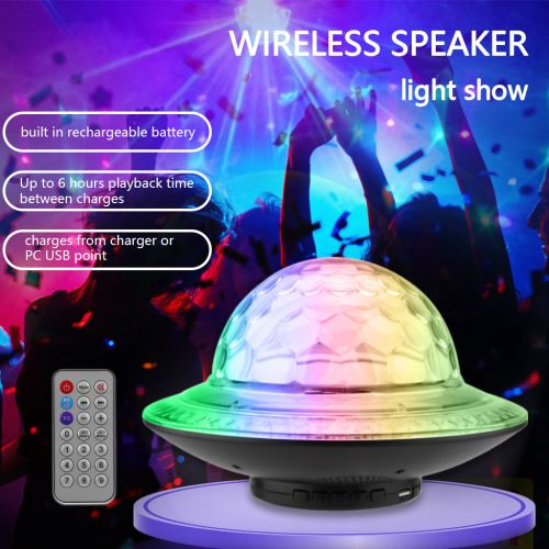Haut-parleur sans fil Bluetooth BASS4 avec jeux de lumières RVB et