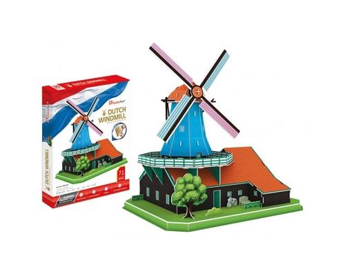 Puzzle 71 Pièces : Puzzle 3D - Moulin de Hollande (Difficulté: 5/6), Cubic Fun