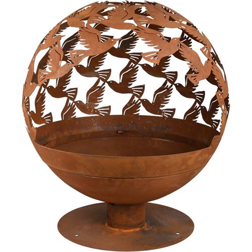 Esschert Design - Brasero rond découpe oiseaux