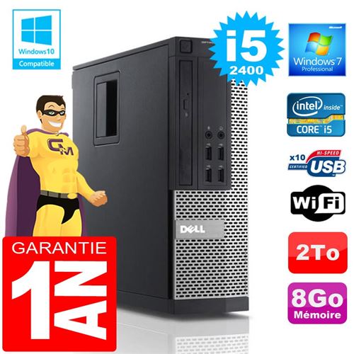 Pc dell 990 sff core i5-2400 ram 8go disque 2 to wifi w7