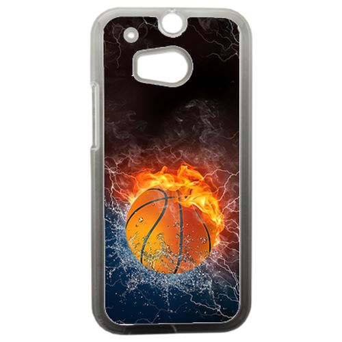 Coque Ballon De Basket Eau Et Feu Compatible Htc One 2 M8 Transparent