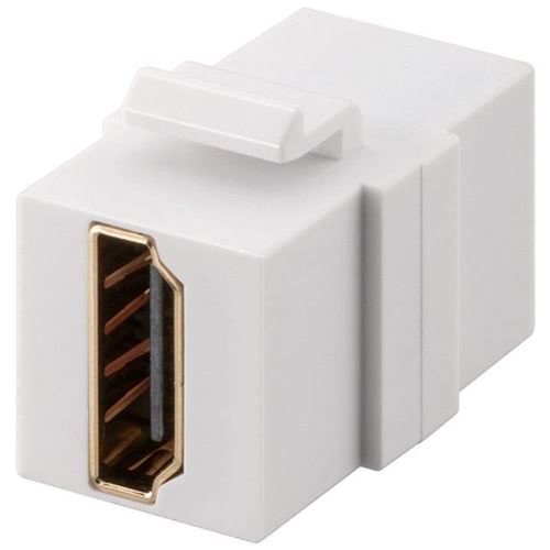 Goobay 90856 Module Keystone HDMI avec prise double HDMI, Blanc