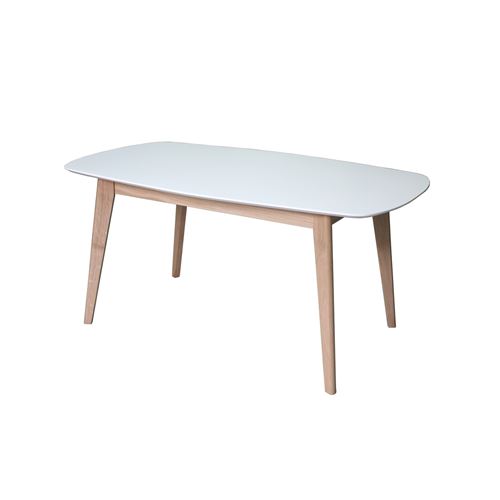 Table de repas ovale ch&ecirc;ne blanchi et la VINTAGE Pirotais Bois Blanc 